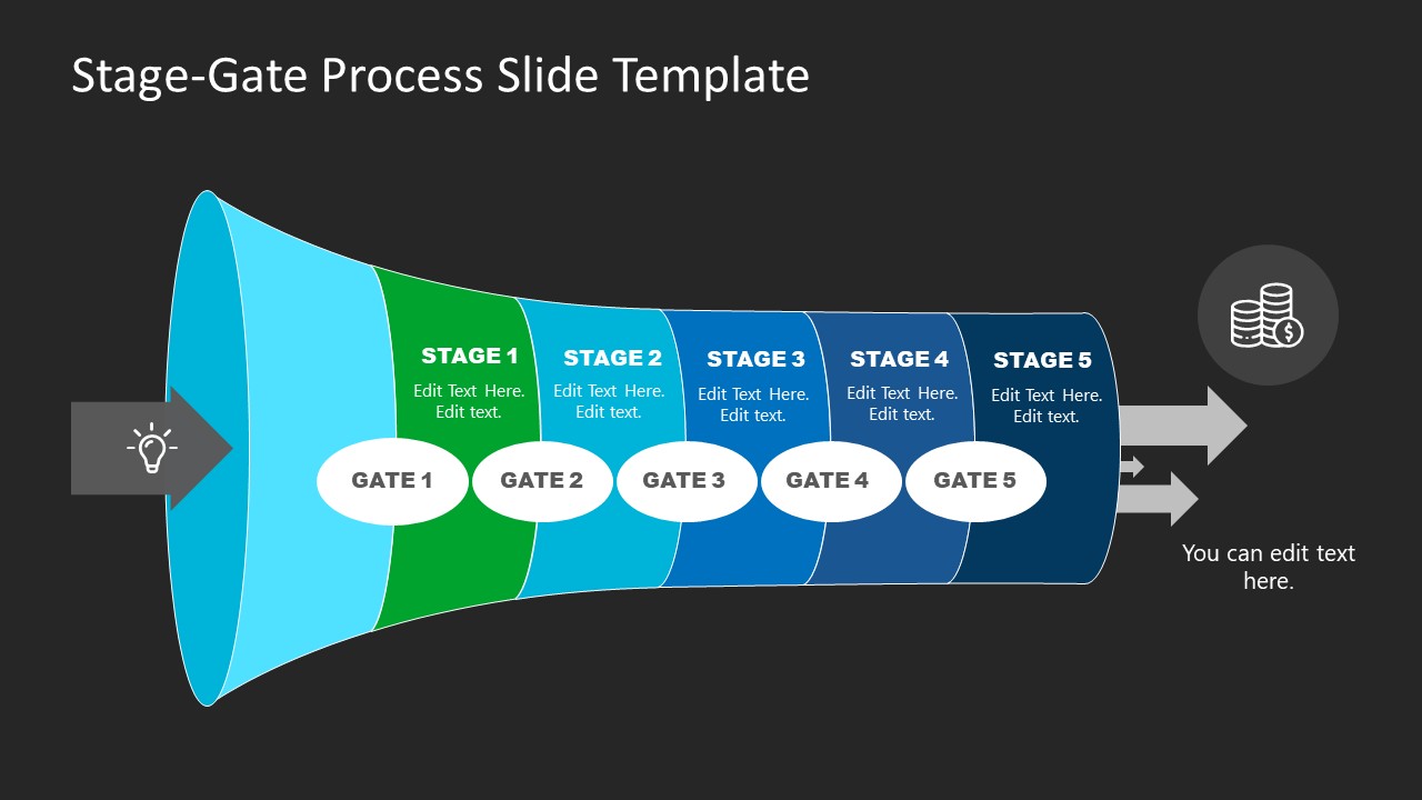 PPT Stage-Gate Process Funnel Template 