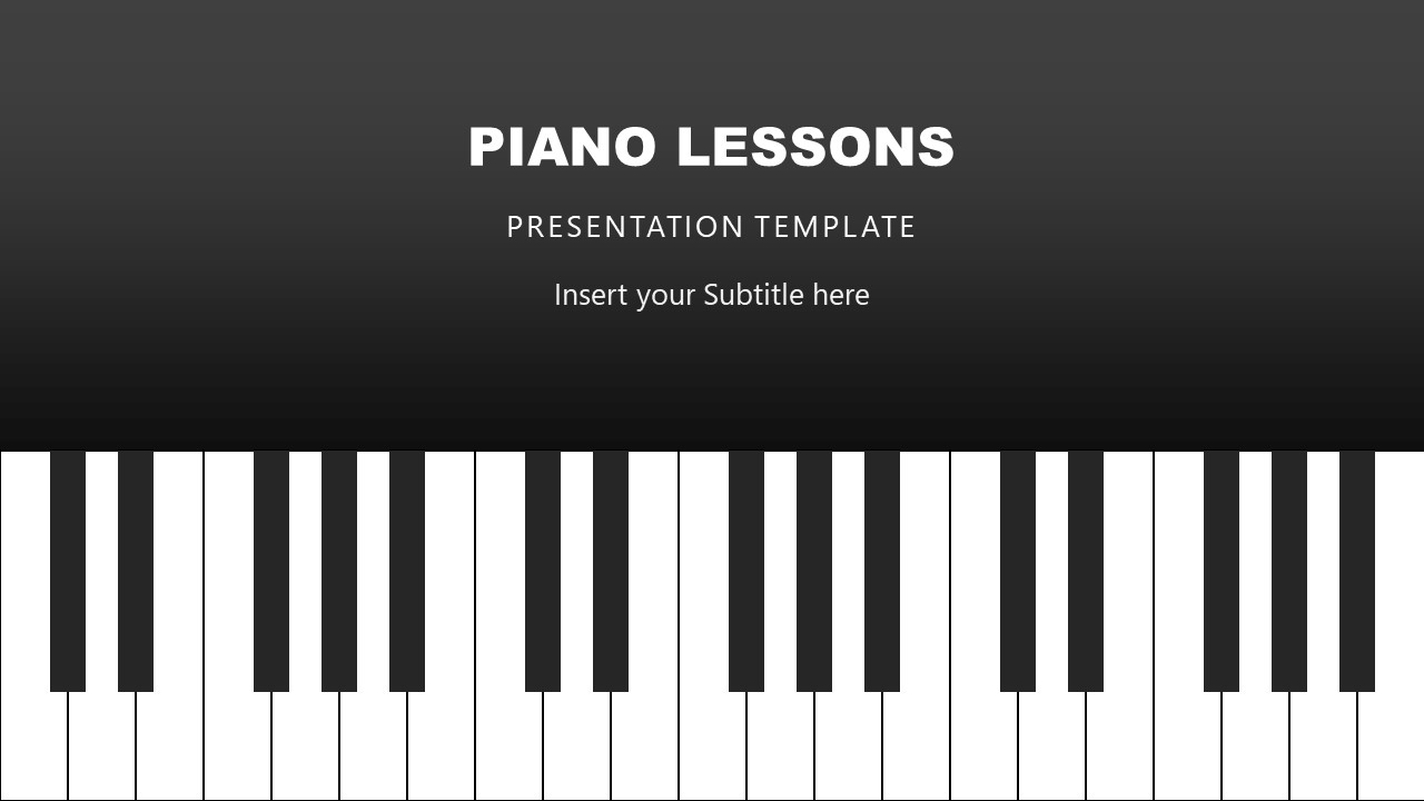 Cover Slide of Piano Keys PPT