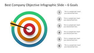 Dartboard Arrow Template 6 Steps Objectives PPT