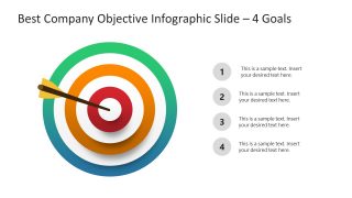 Dartboard Arrow Template 4 Steps Objectives PPT