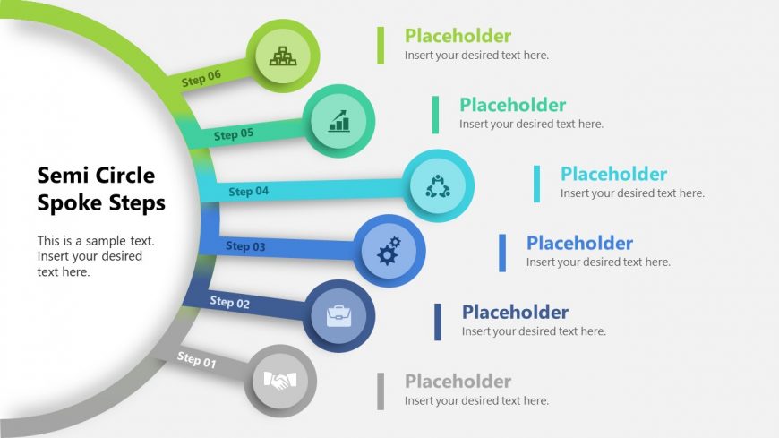 Semi Circle Spoke Diagram for PPT Presentation Template