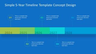 Simple 5-Year Timeline Design Concept Template for PowerPoint