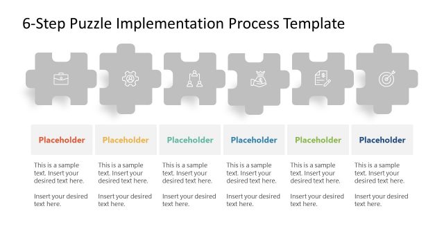 6-Step Puzzle Implementation Process Template for PowerPoint