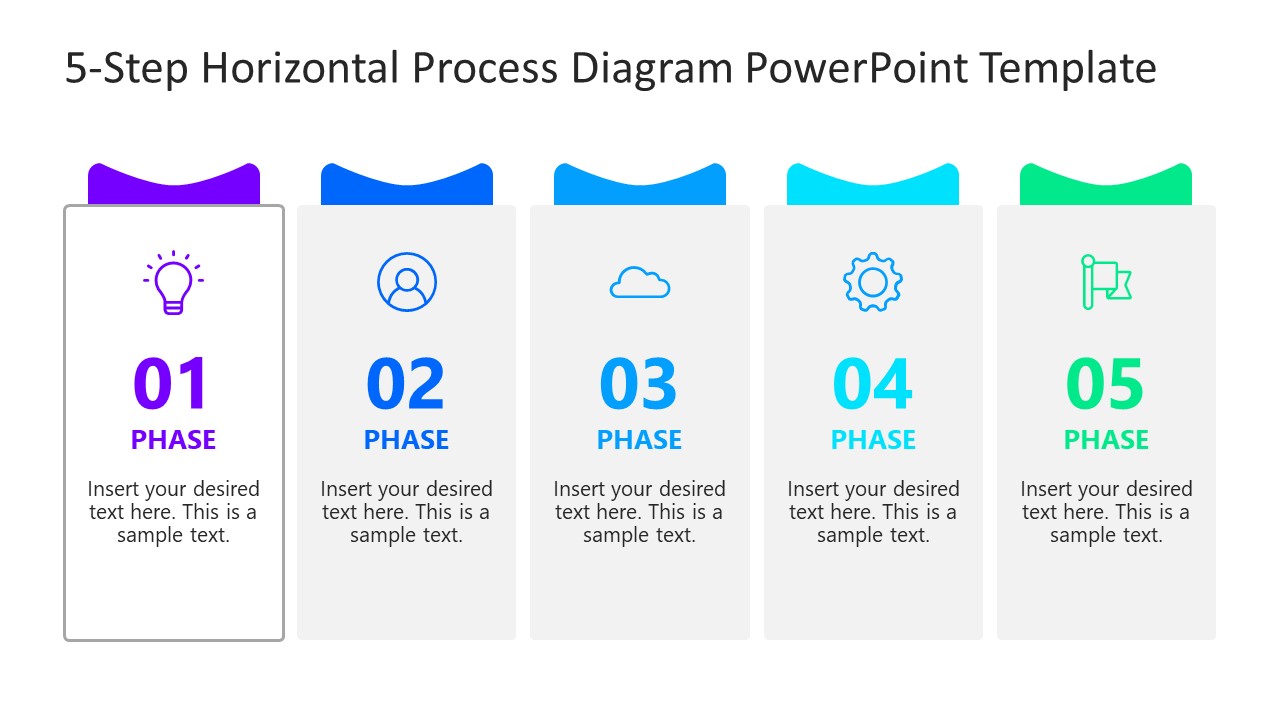 Column 1 of Horizontal Process Flow Diagram PowerPoint 