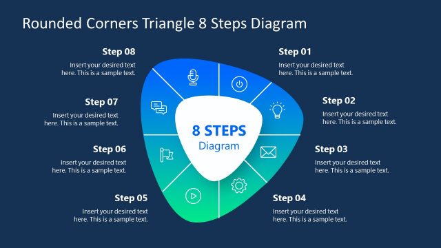 PowerPoint Rounded Corner 8 Steps Diagram Template