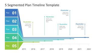 5 Timelines Segmented Plan PowerPoint