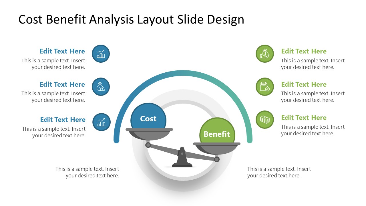 PowerPoint Diagram for Cost-Benefit Analysis