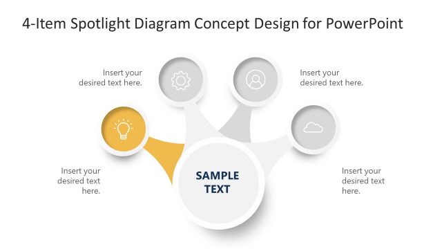 4 Item Concept Diagram Template for PowerPoint