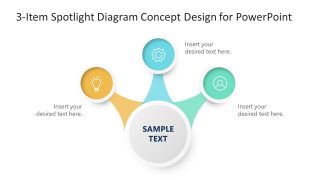 PowerPoint Template for 3-Item Spotlight Concept Diagram