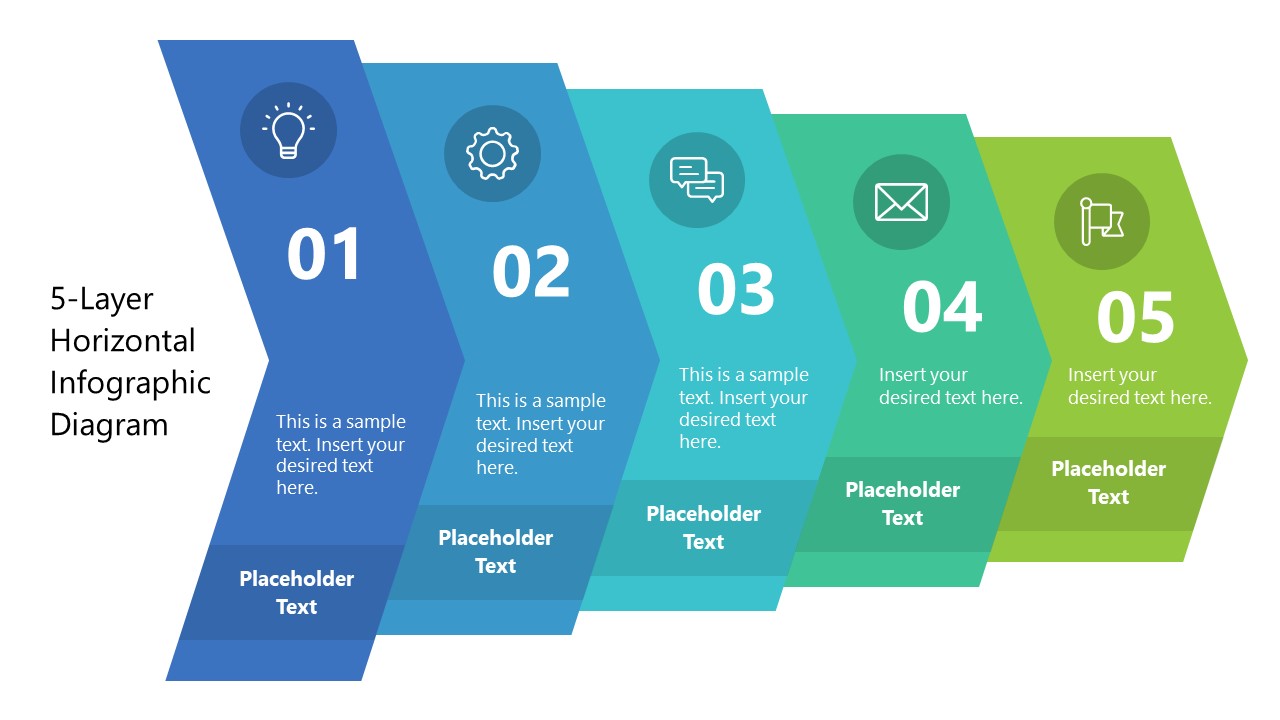 PPT Template for 5-Layer Horizontal Infographic Diagram