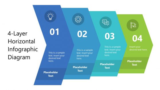 4-Layer Horizontal Infographic Diagram Template for PowerPoint