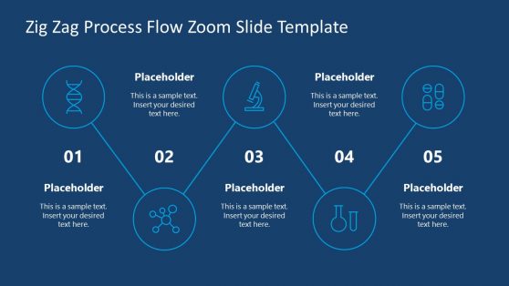 Zig Zag Process Flow Zoom Template for PowerPoint