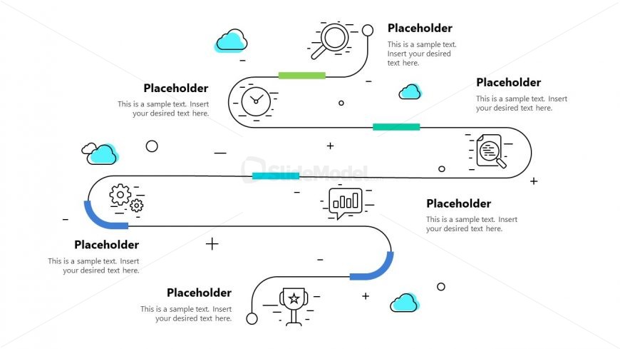 PPT Template for Thin Timeline Concept
