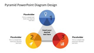 PPT Template Pyramid Diagram 3 Steps