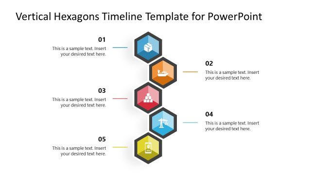 Vertical Hexagons Infographic Timeline Template for PowerPoint