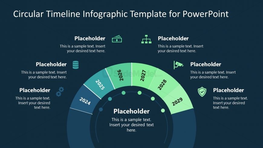 Template Slide of Circular Timeline Model