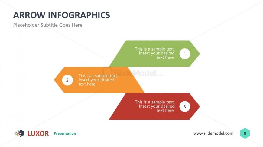 Three-Step Arrow Figure for Business Presentations
