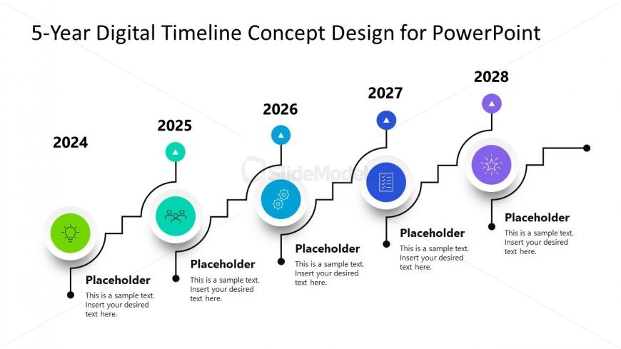 5-Year Digital Timeline PPT Template