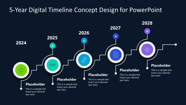 5-Year Digital Timeline Concept Design – Dark Background