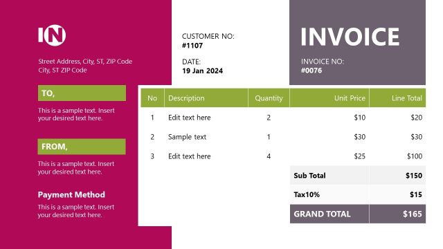 Invoice PowerPoint Layout