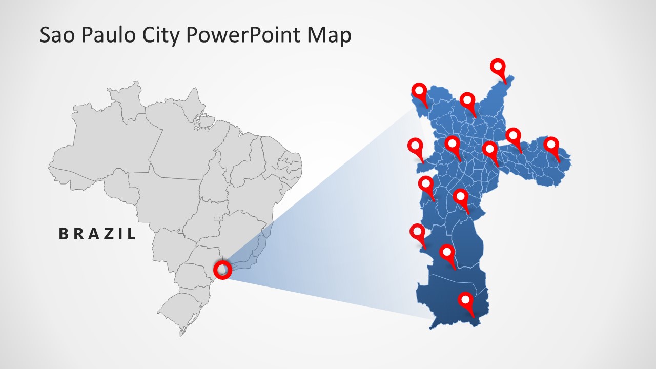 Sao Paulo City PPT Map Template