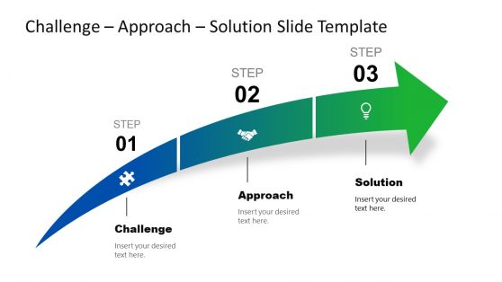 Challenge Approach Solution Arrow Concept Slide Template