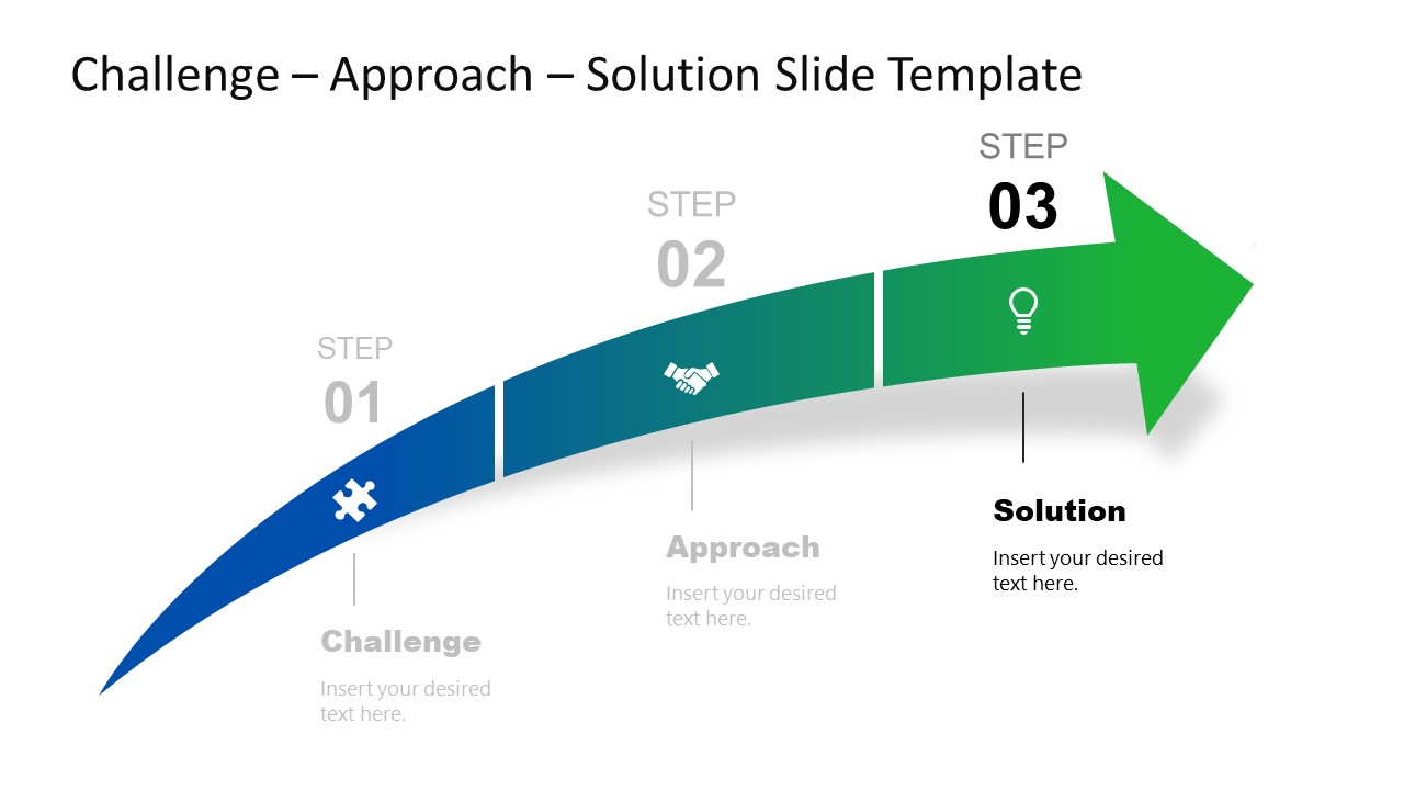 3-Step Arrow Diagram - Solution Highlight Slide 