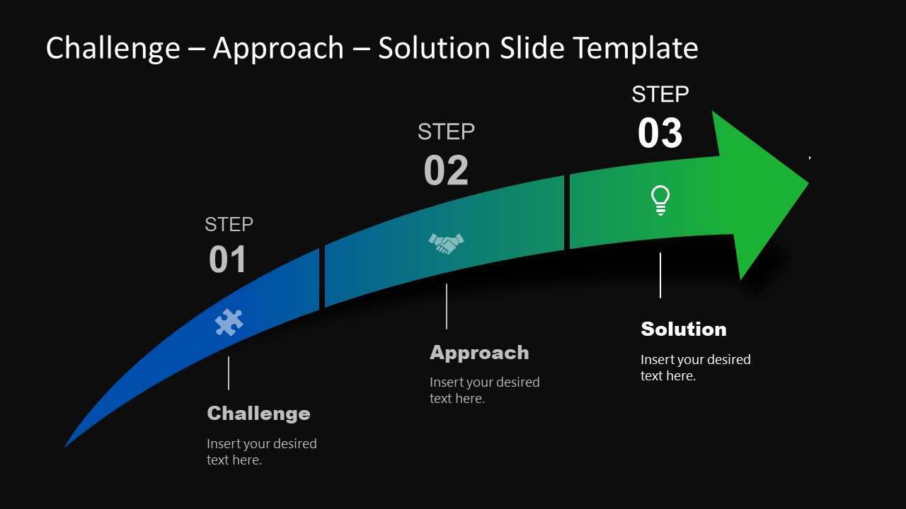 Arrow PowerPoint Template for Challenge Approach Solution