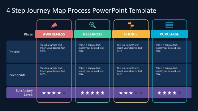 4-Step Process Diagram for PPT – Dark Background