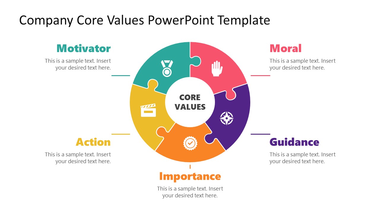 Circular Puzzle Diagram for Core Values 