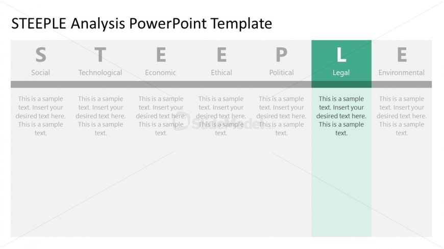 Legal Parameter Color Highlight in STEEPLE Analysis Template