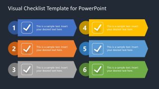 Colored Checklist Tiles for PPT Presentation