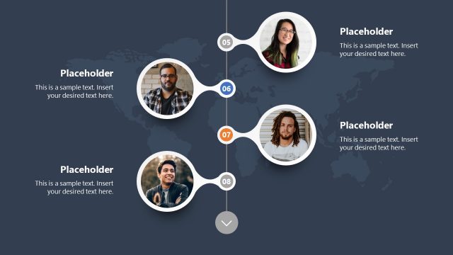 PPT Vertical Timeline Template – Dark Background