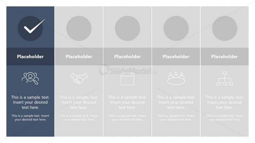 Horizontal Checklist Diagram for PowerPoint