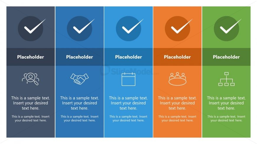 PPT Slide Template of Horizontal Checklist Diagram