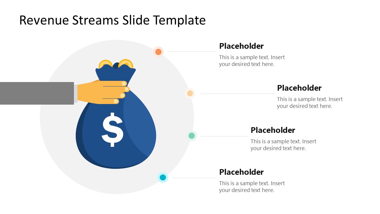 PowerPoint Slide Template with Money Bag Infographic