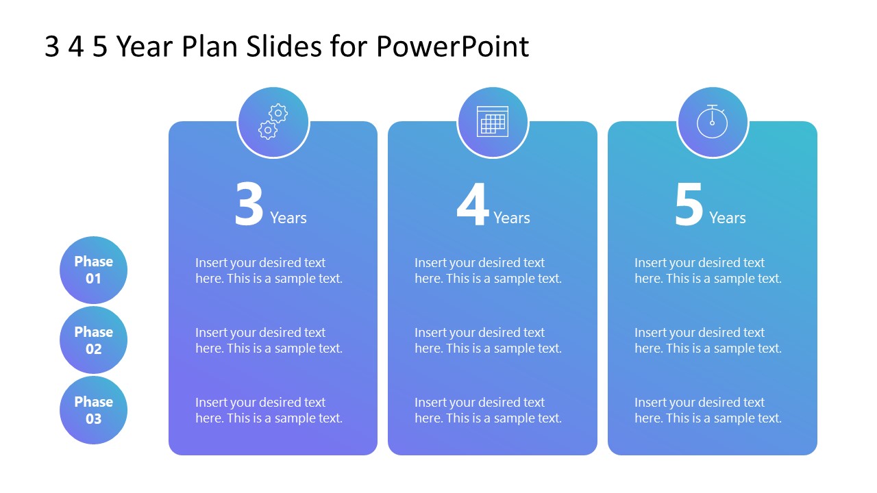 PPT Slide Template 3 4 5 Year Plan