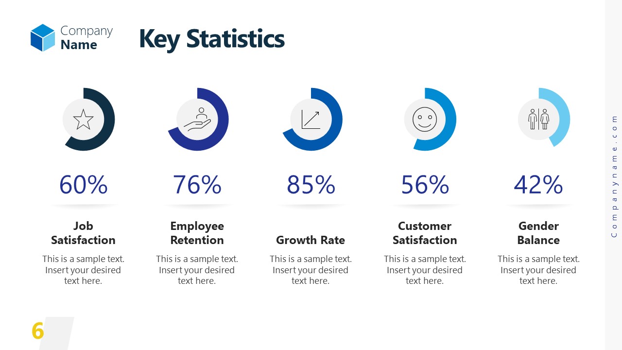 Percentage Slide for Key Stats of Company 