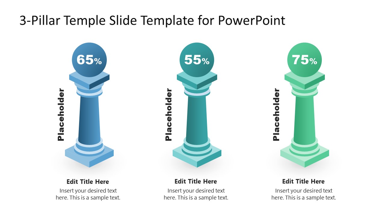 Editable PowerPoint Slide with 3 Pillars Diagram