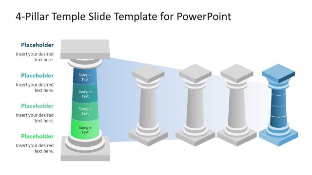 4 Pillars Infographic Slide with Editable Text Boxes