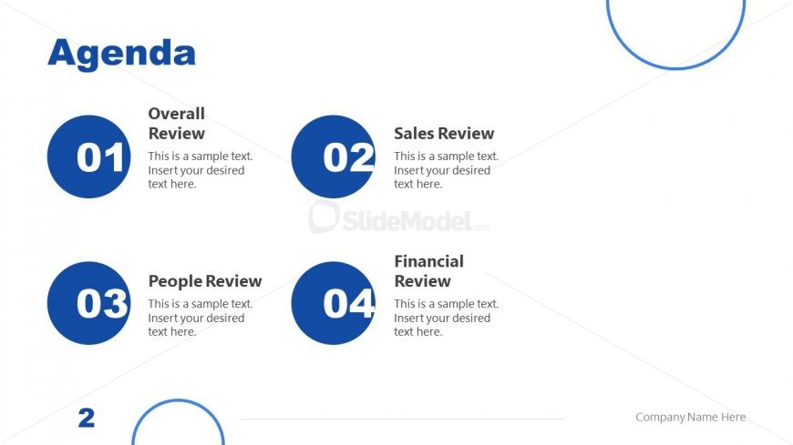 Performance Review Presentation Agenda Slide Template