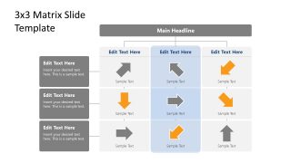 3x3 Editable Matrix with Arrow Heads Representation