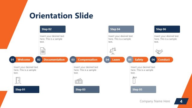 Orientation Slide – 6 Step Horizontal Chart