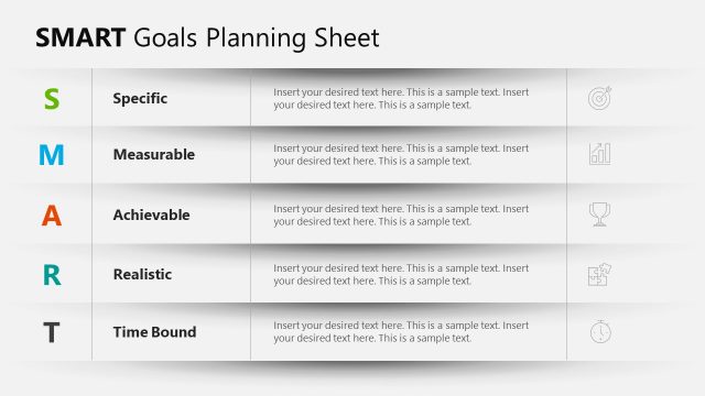 Planner Slide for SMART Goals – Editable PPT Slide