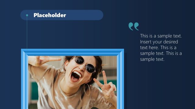 Photo Framed Picture Slide with Editable Quote Area