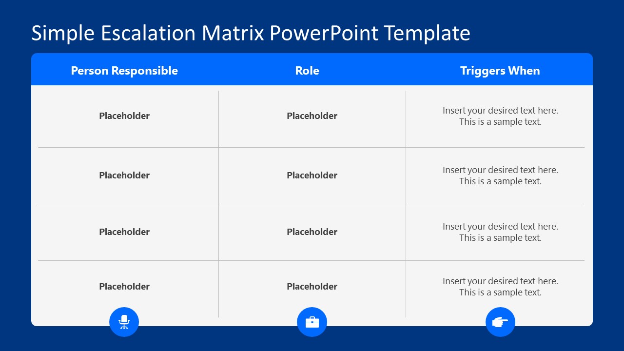 Editable Slide Template for Multi-tier Escalation