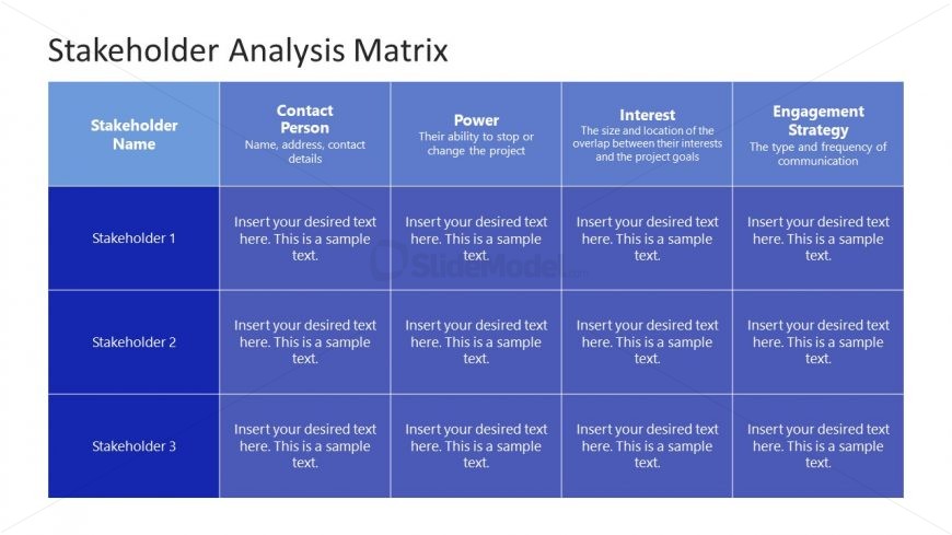 Template Slide for Stakeholder Assessment