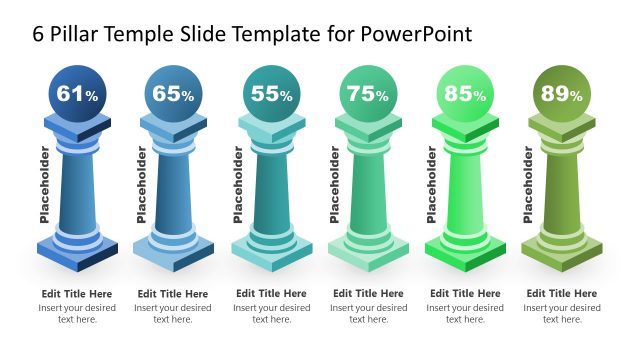 PowerPoint 6 Pillar Design – Percentage Infographics