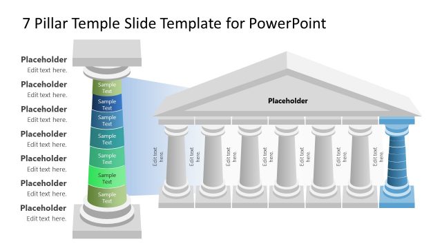 7-Pillar Temple Slide Template for PowerPoint