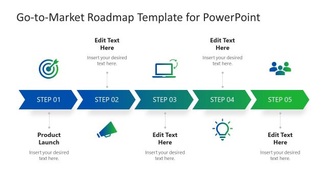 5 Step Diagram for Go-to-market Strategy Presentation